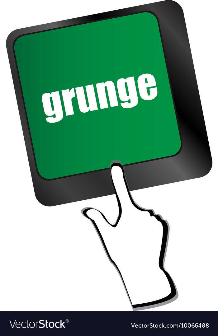 Computer keyboard with grunge word on enter button