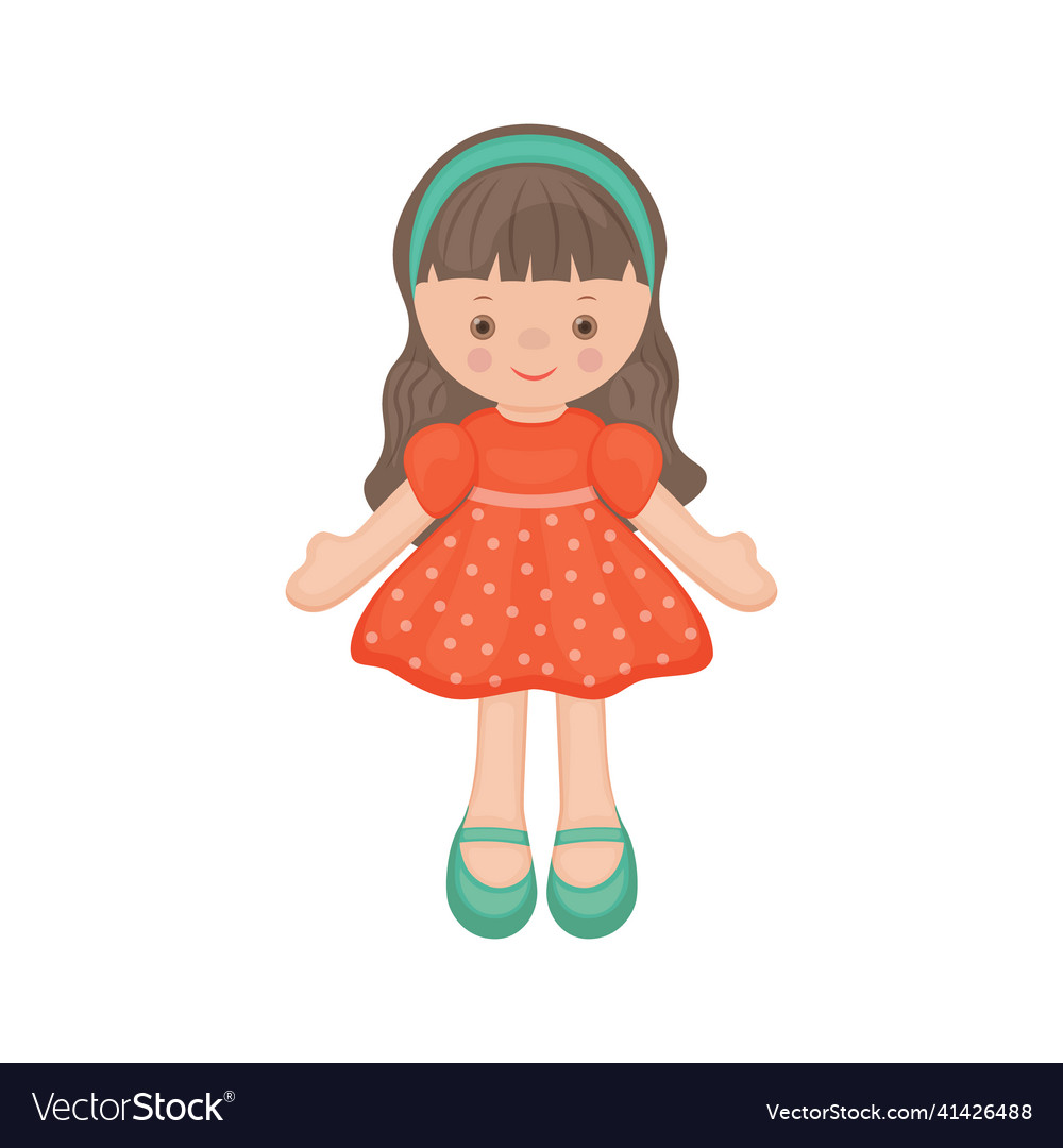 Doll cute children s toy a in beautiful Royalty Free Vector