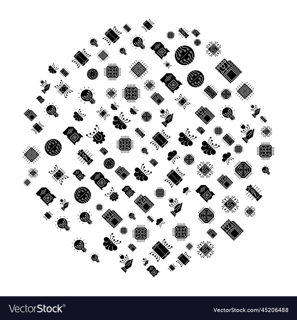 Electronics concept in circle with clean vector image Electronics concept in circle with clean