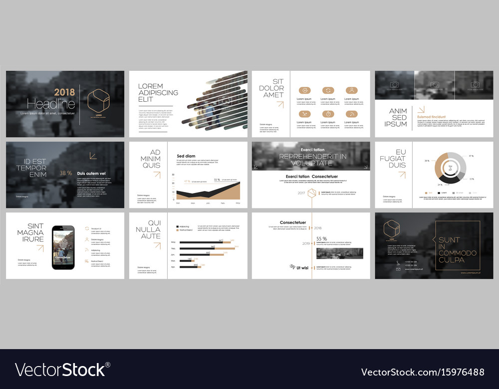 Elements For Powerpoint Presentation Templates Vector Image