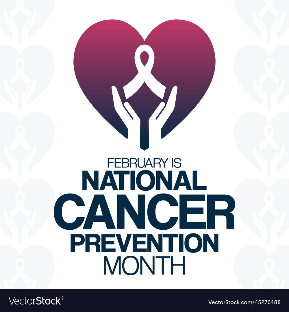 February is national cancer prevention month Vector Image