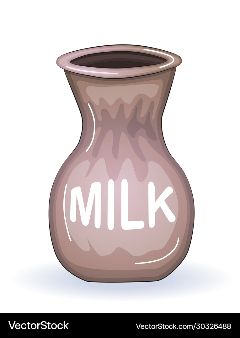 Fresh milk ceramic jug beautiful pottery ethnic Vector Image