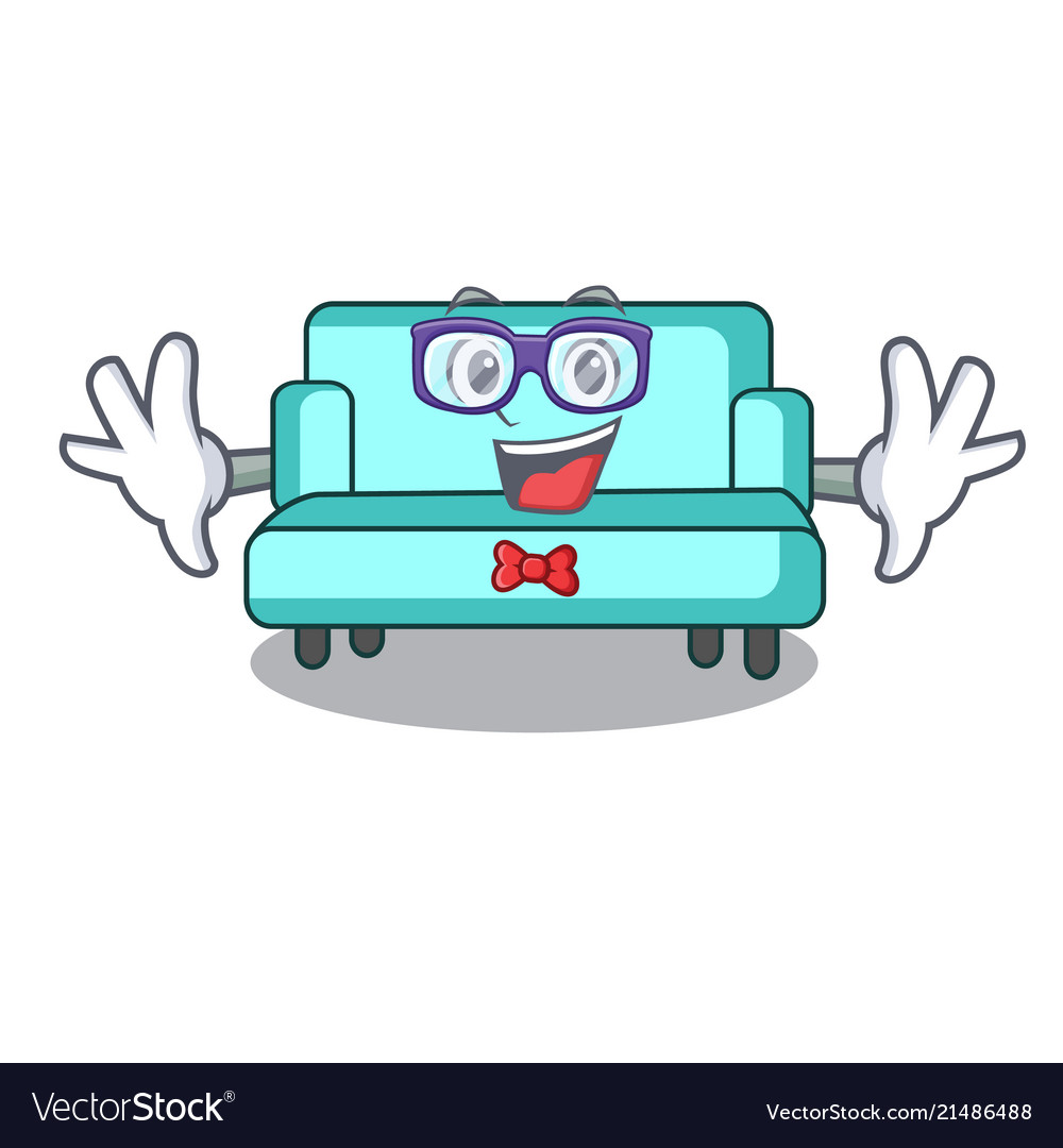 Geek sofa character cartoon style Vector Image Geek sofa character cartoon style