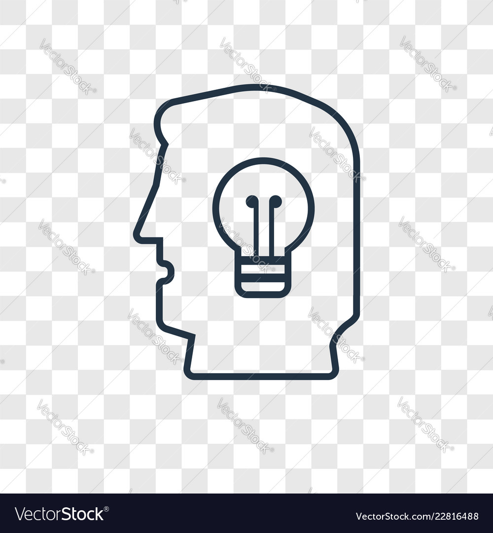Idea concept linear icon isolated on transparent vector image Idea concept linear icon isolated on transparent