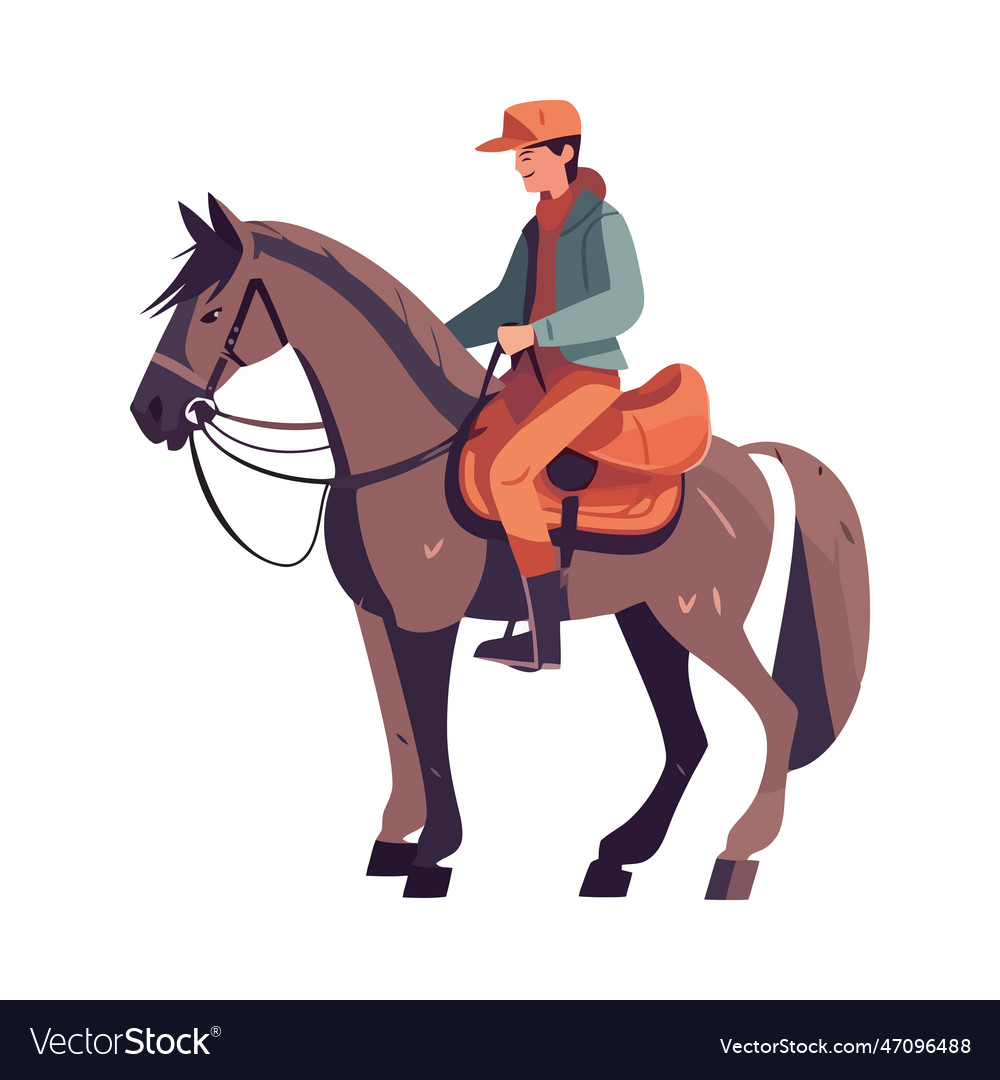 Jockey riding stallion in competition Royalty Free Vector