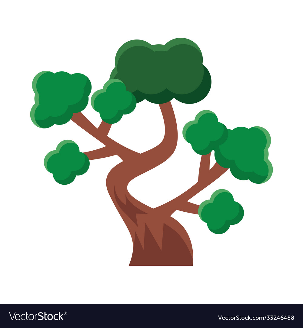 Leafy tree flat style icon