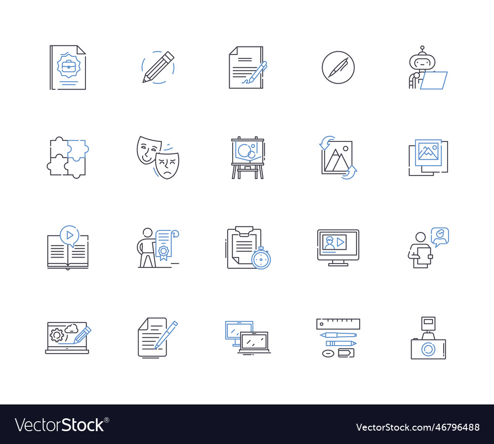 Series line icons collection plot characters