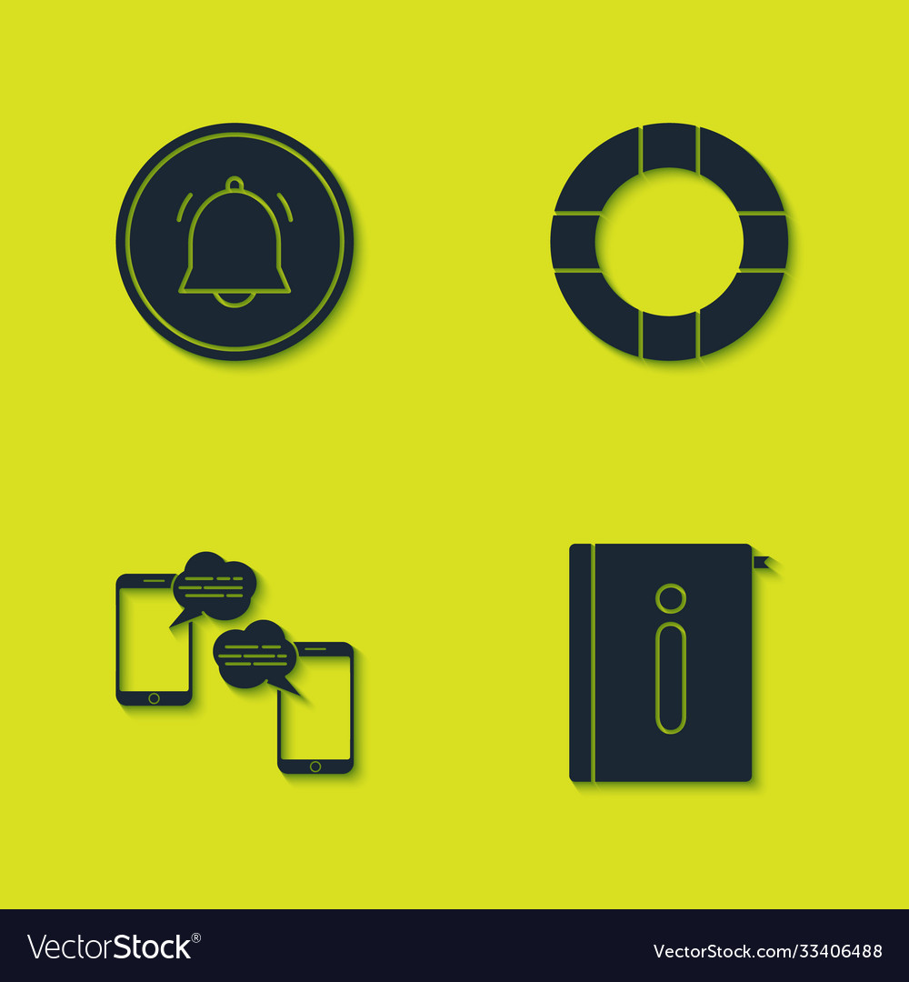 Set button chat notification user manual vector image Set button chat notification user manual