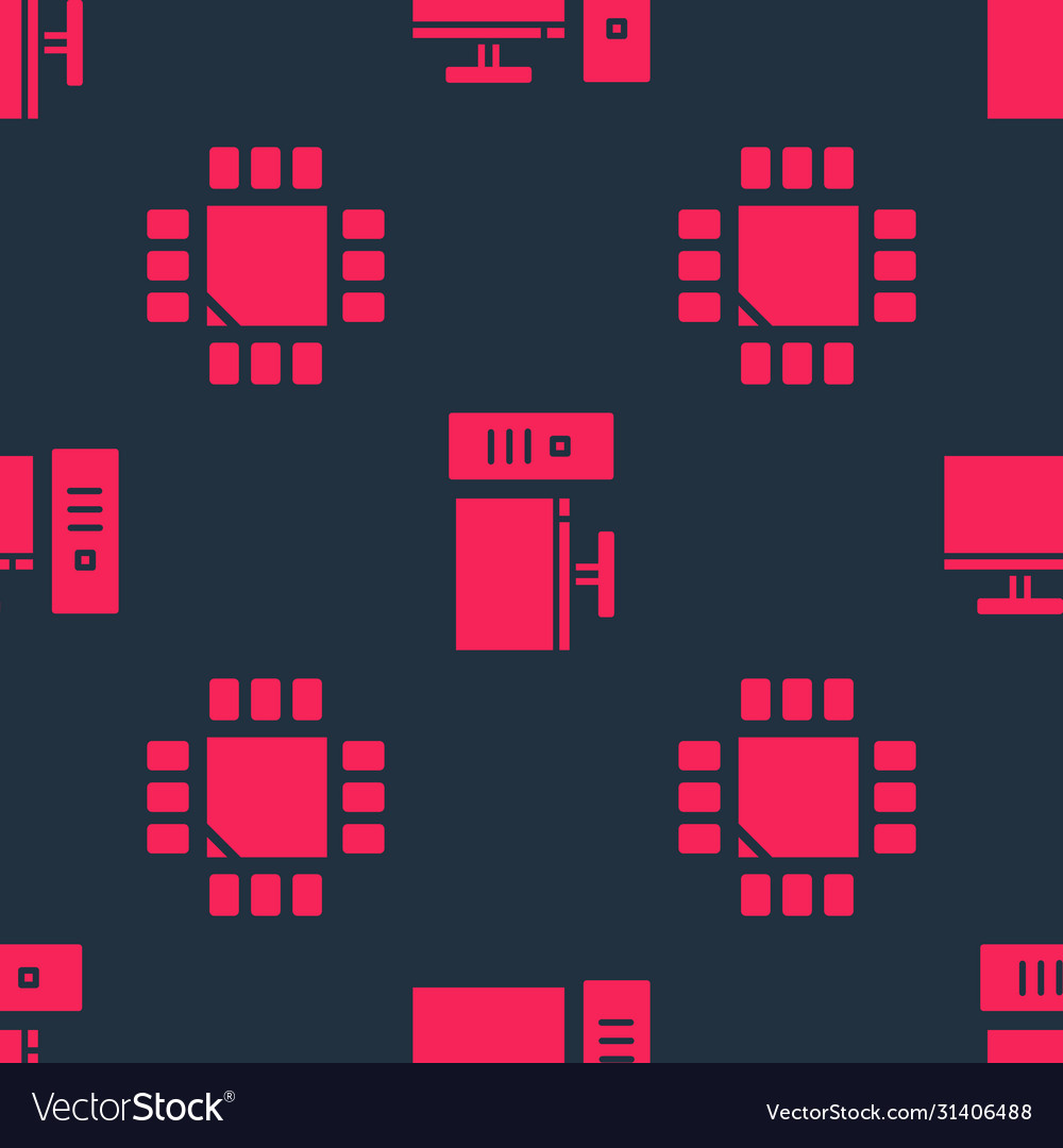 Prozessor mit Mikroschaltungen cpu und Computer einstellen vector image Prozessor mit Mikroschaltungen cpu und Computer einstellen