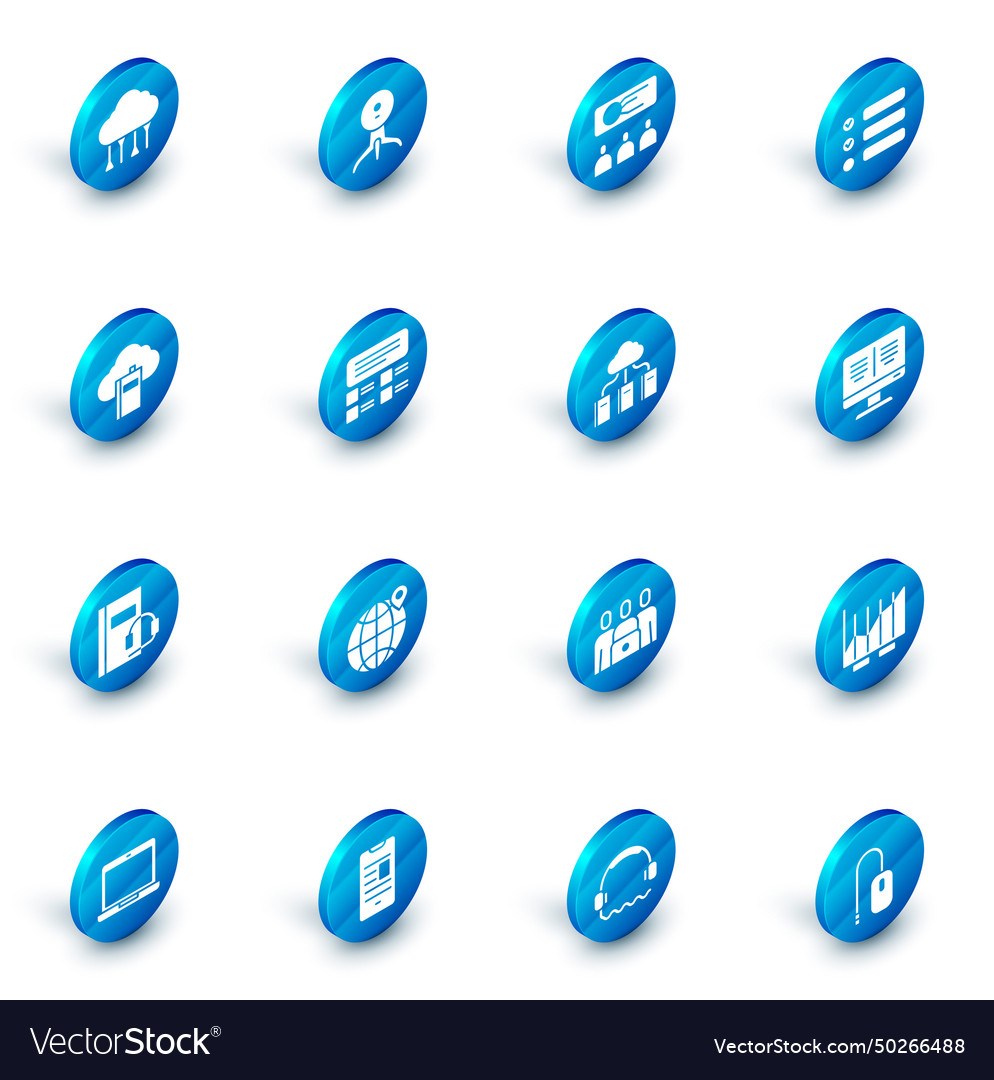 Set web camera training presentation task list vector image Set web camera training presentation task list