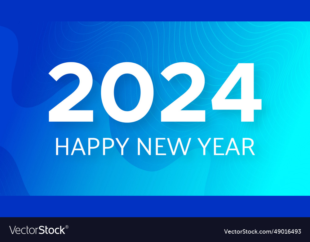 2024 happy new year on colorful background Vector Image