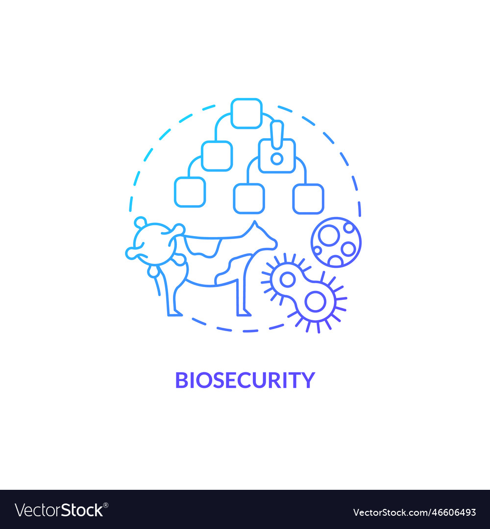 Biosecurity blue gradient concept icon Royalty Free Vector