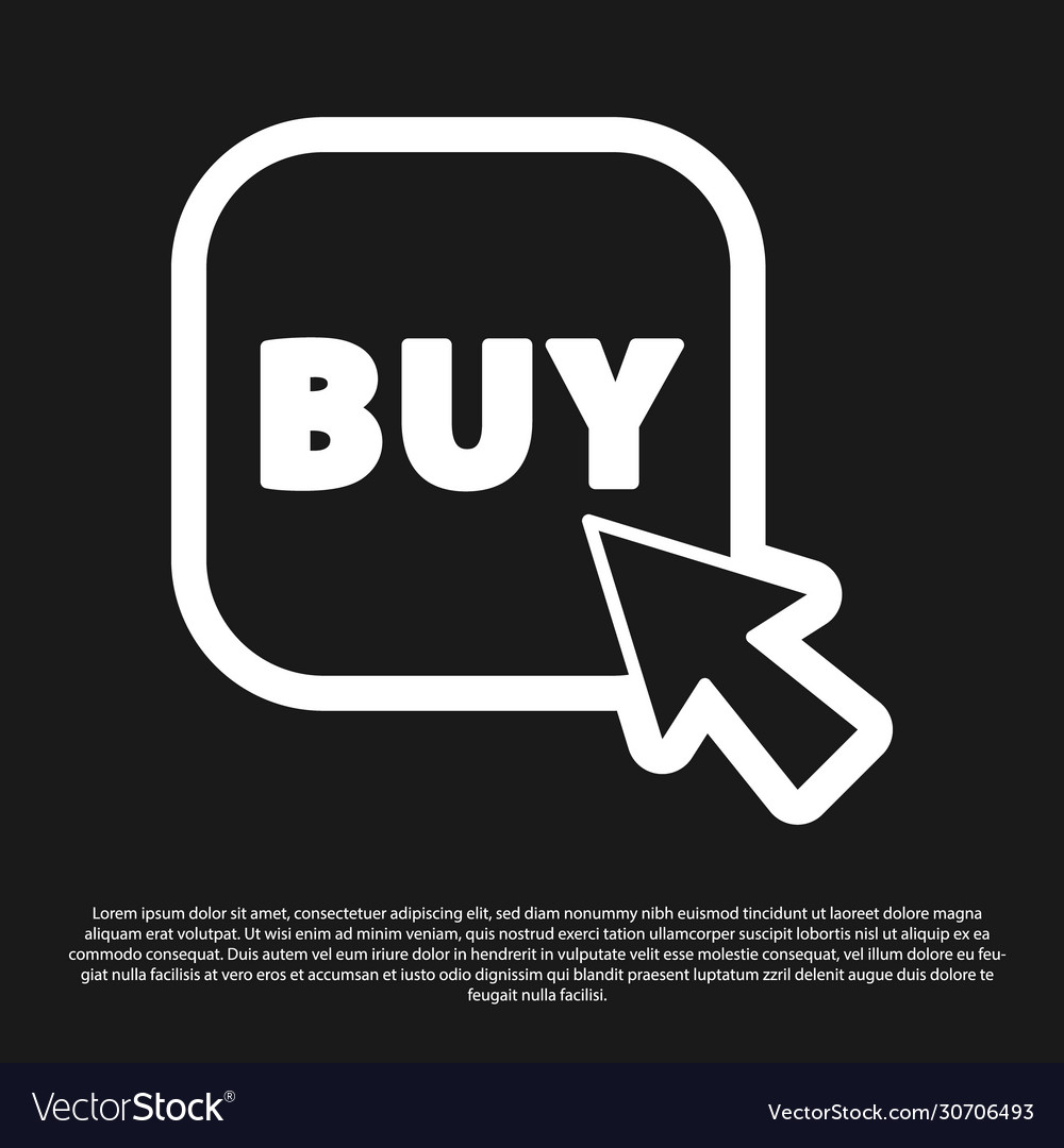 Black Buy Button-Symbol isoliert auf Hintergrund