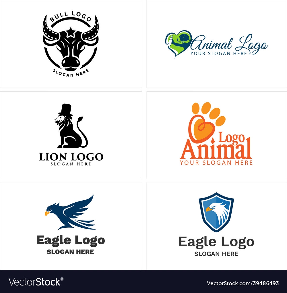 Bulle Löwe und Adler Tierlogo