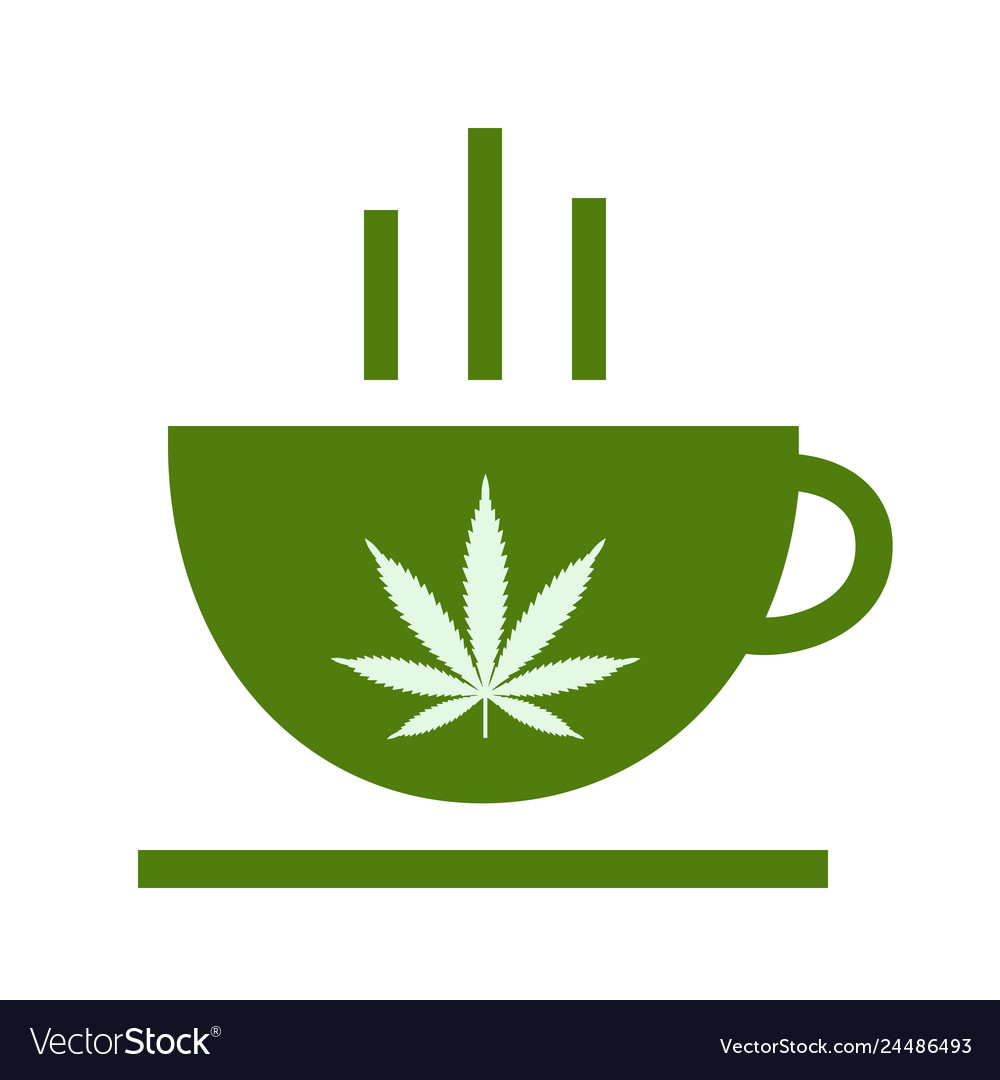 Cannabis Kräutertee und Marihuanablätter