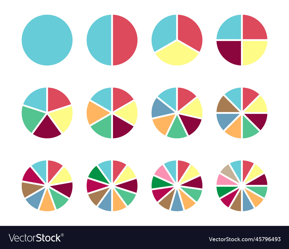 Circle pie chart infographic set Royalty Free Vector Image