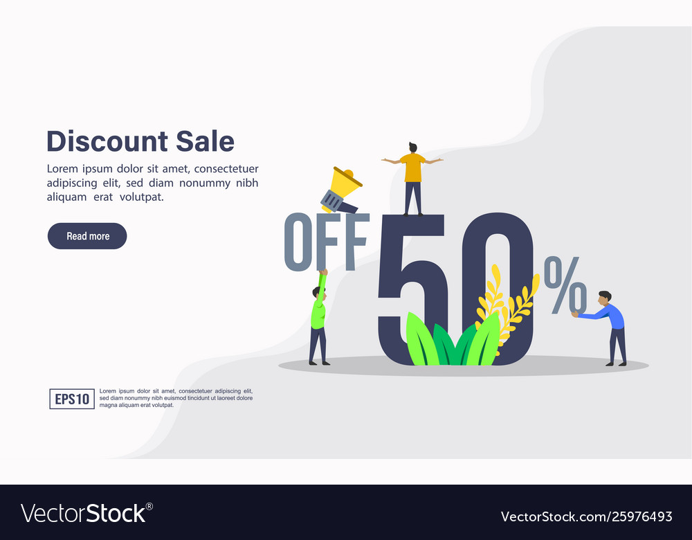 Concept Discount Sale Modern Conceptual For Vector Image