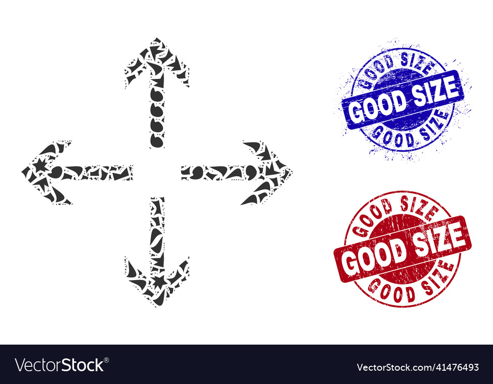 Expand arrows mosaic of shards with good size vector image Expand arrows mosaic of shards with good size