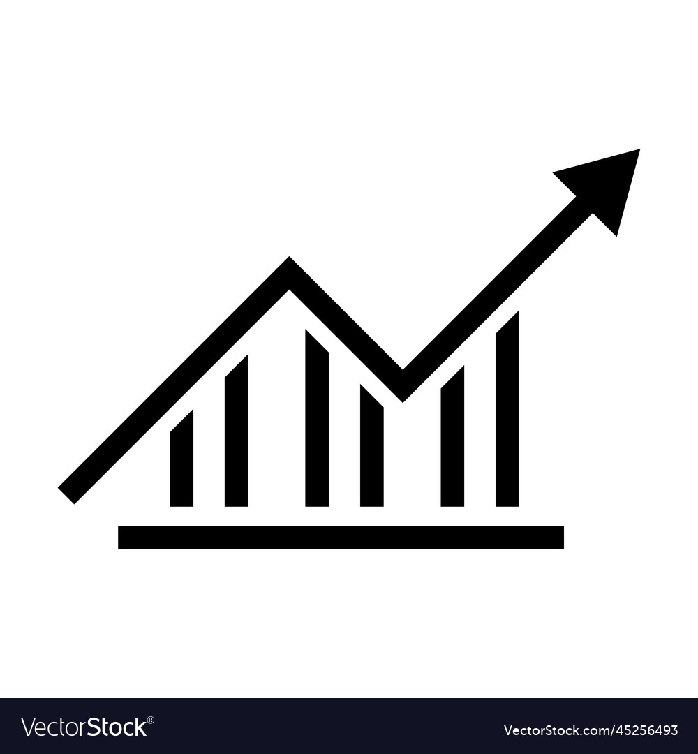 Growing bar graph icon or data statistics icon Vector Image