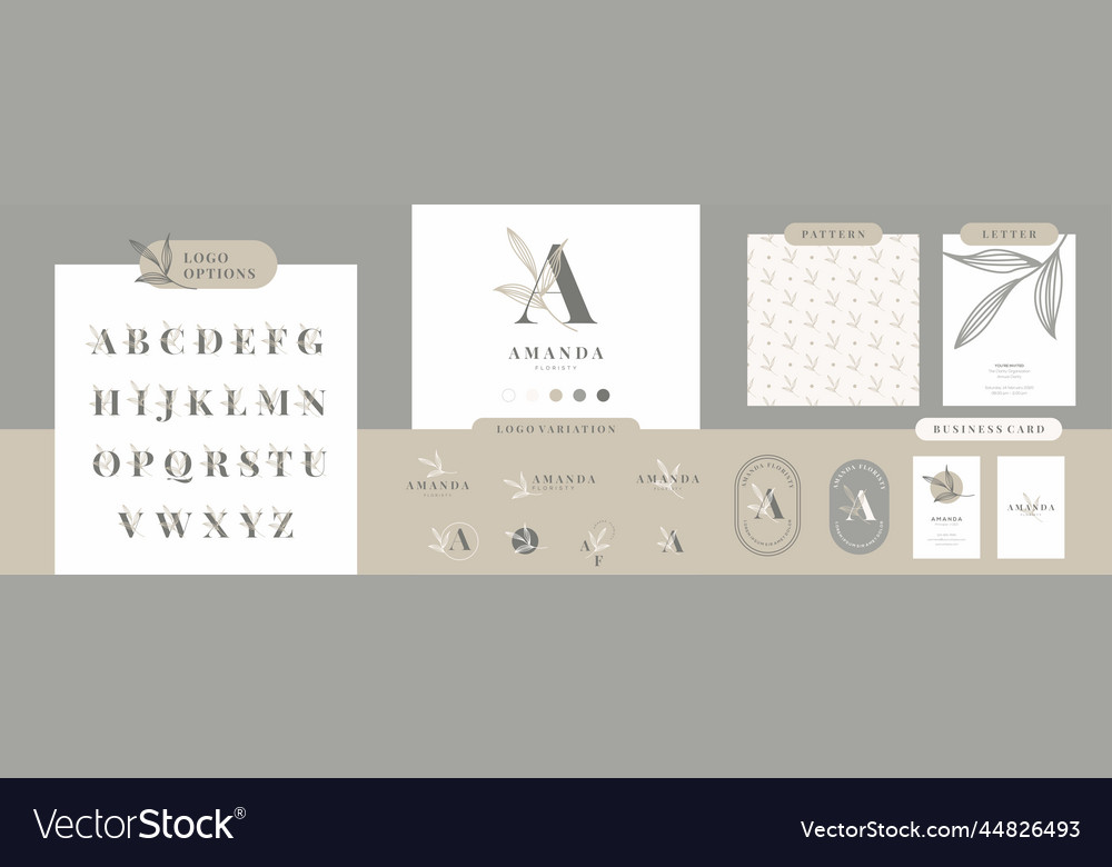 Ursprüngliches Buchstaben-Logo florale und botanische Elemente Vector Image Ursprüngliches Buchstaben-Logo florale und botanische Elemente