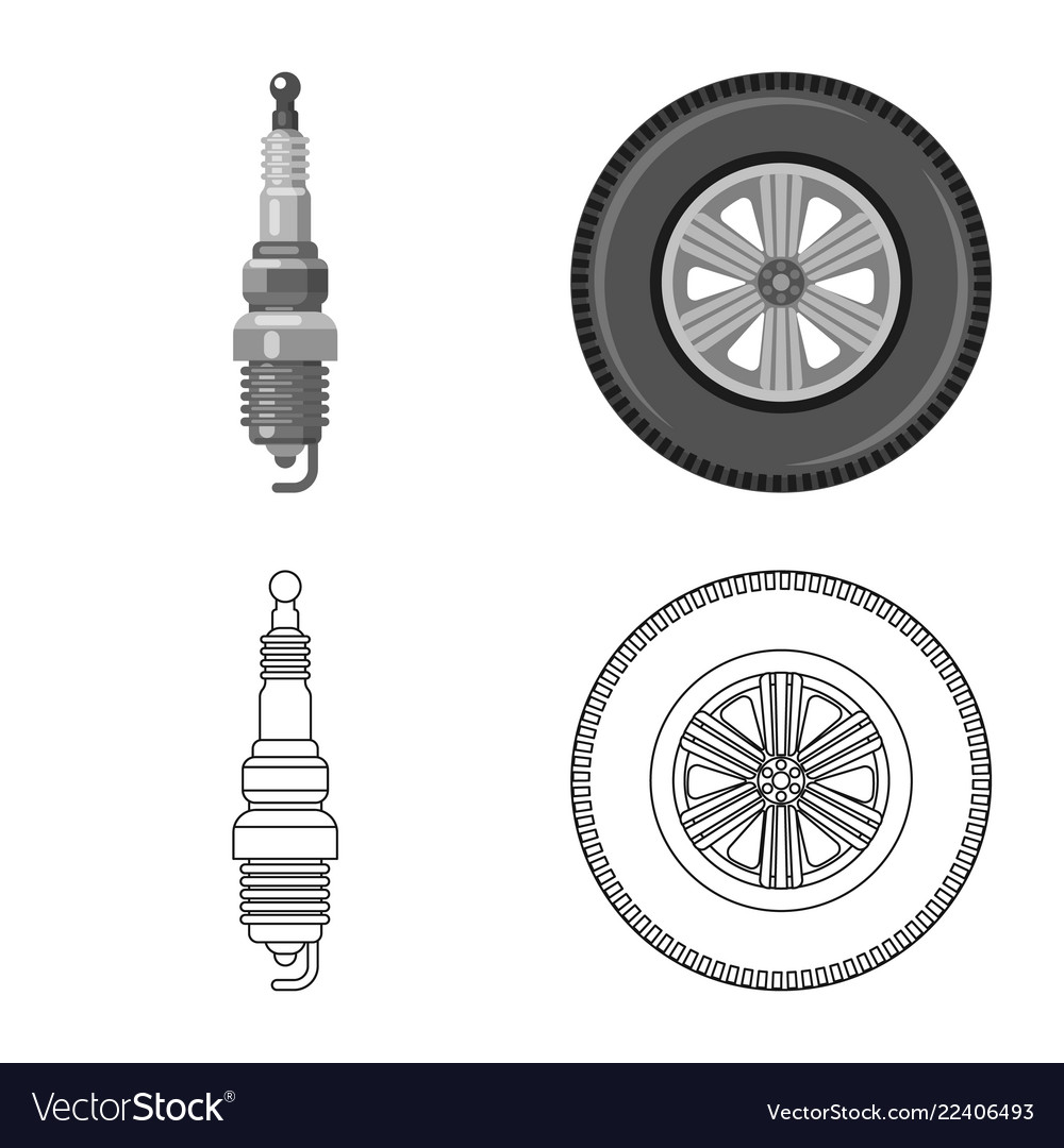 Isolated object of auto and part logo collection