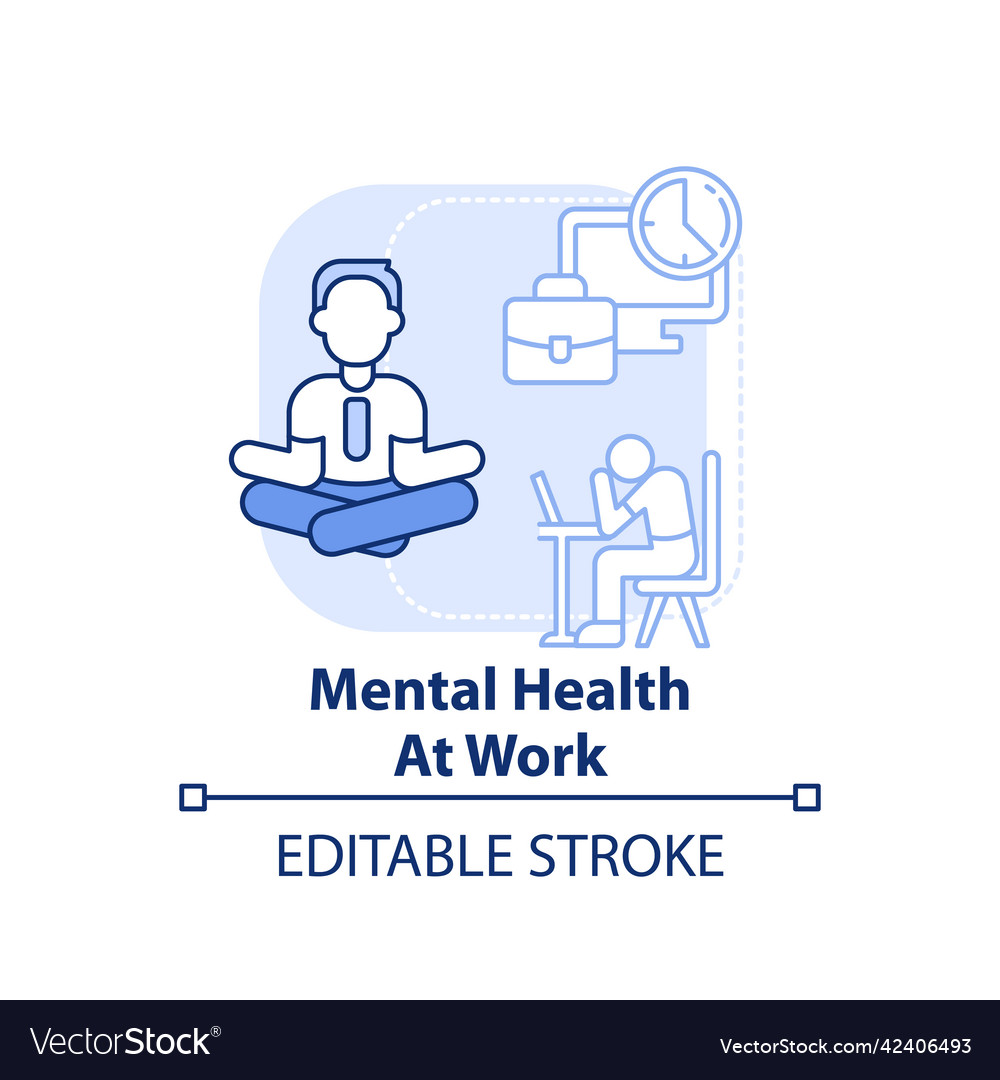 Mental health at work light blue concept icon Vector Image