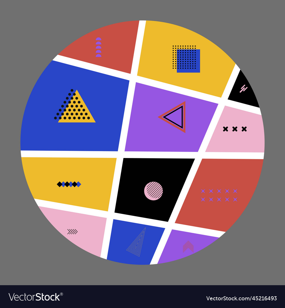 Minimalistic geometric shape and figures in circle Vector Image Minimalistic geometric shape and figures in circle