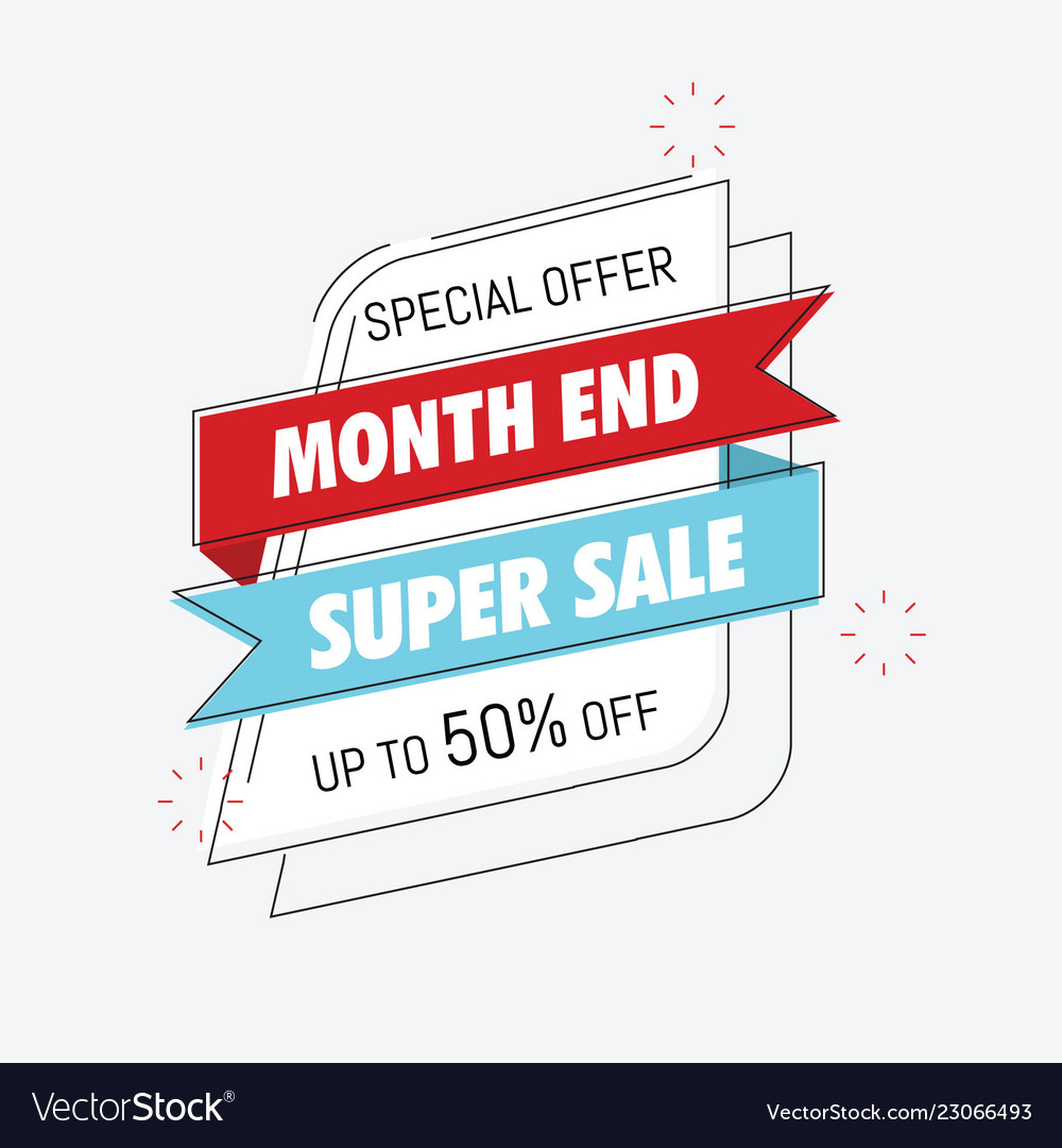 Month end super sale banner Royalty Free Vector Image