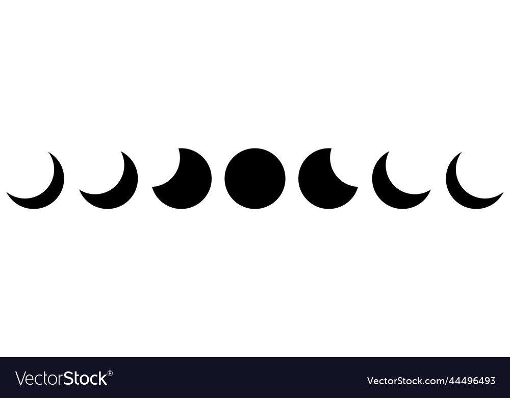 Moon Icon Set Phases Astronomy Icons Royalty Free Vector Moon Icon Set Phases Astronomy Icons Royalty Free Vector