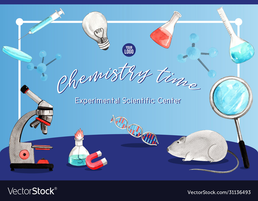 Science frame design with microscope syringe