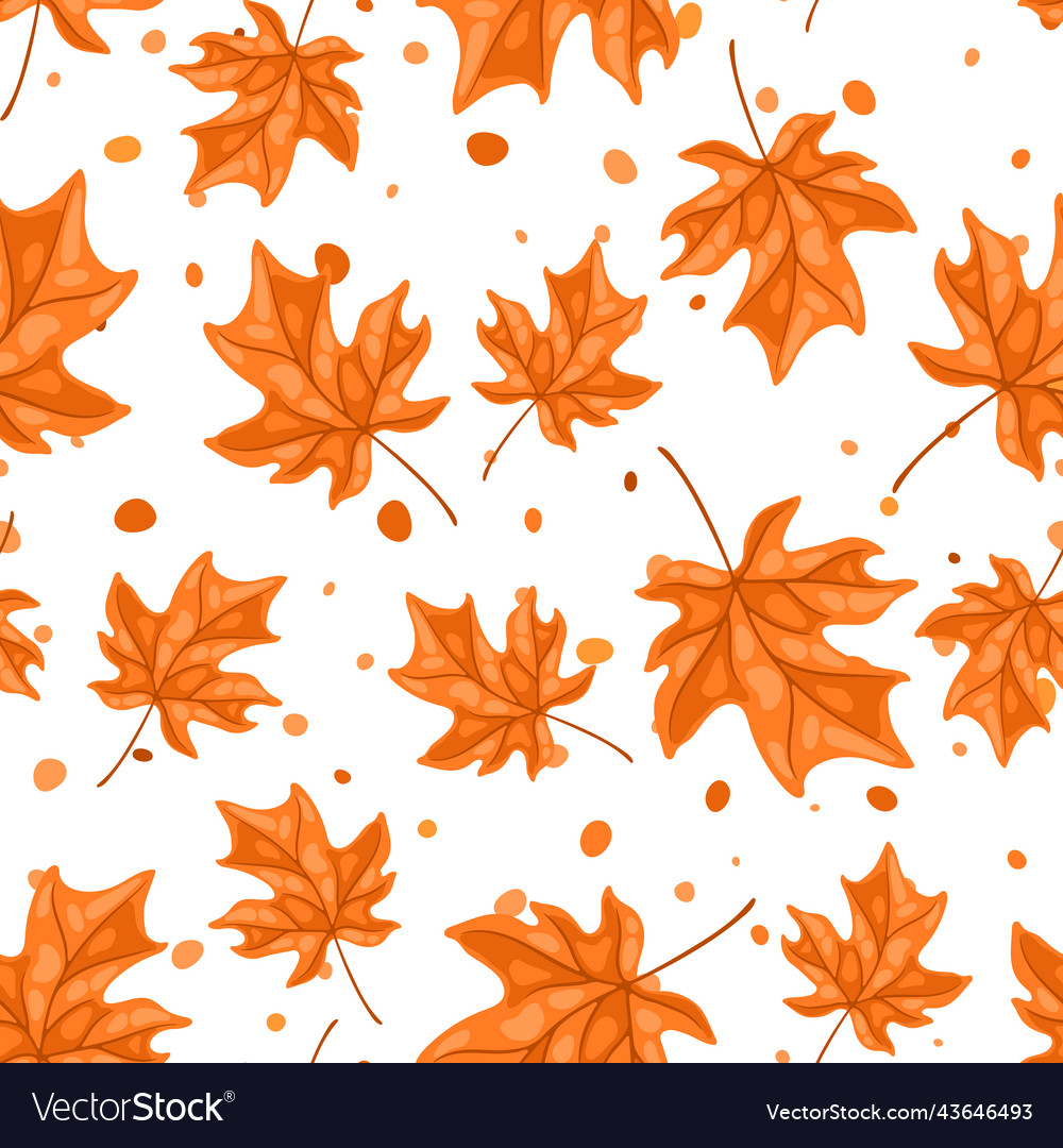 Seamless pattern with maple leaves image vector image Seamless pattern with maple leaves image