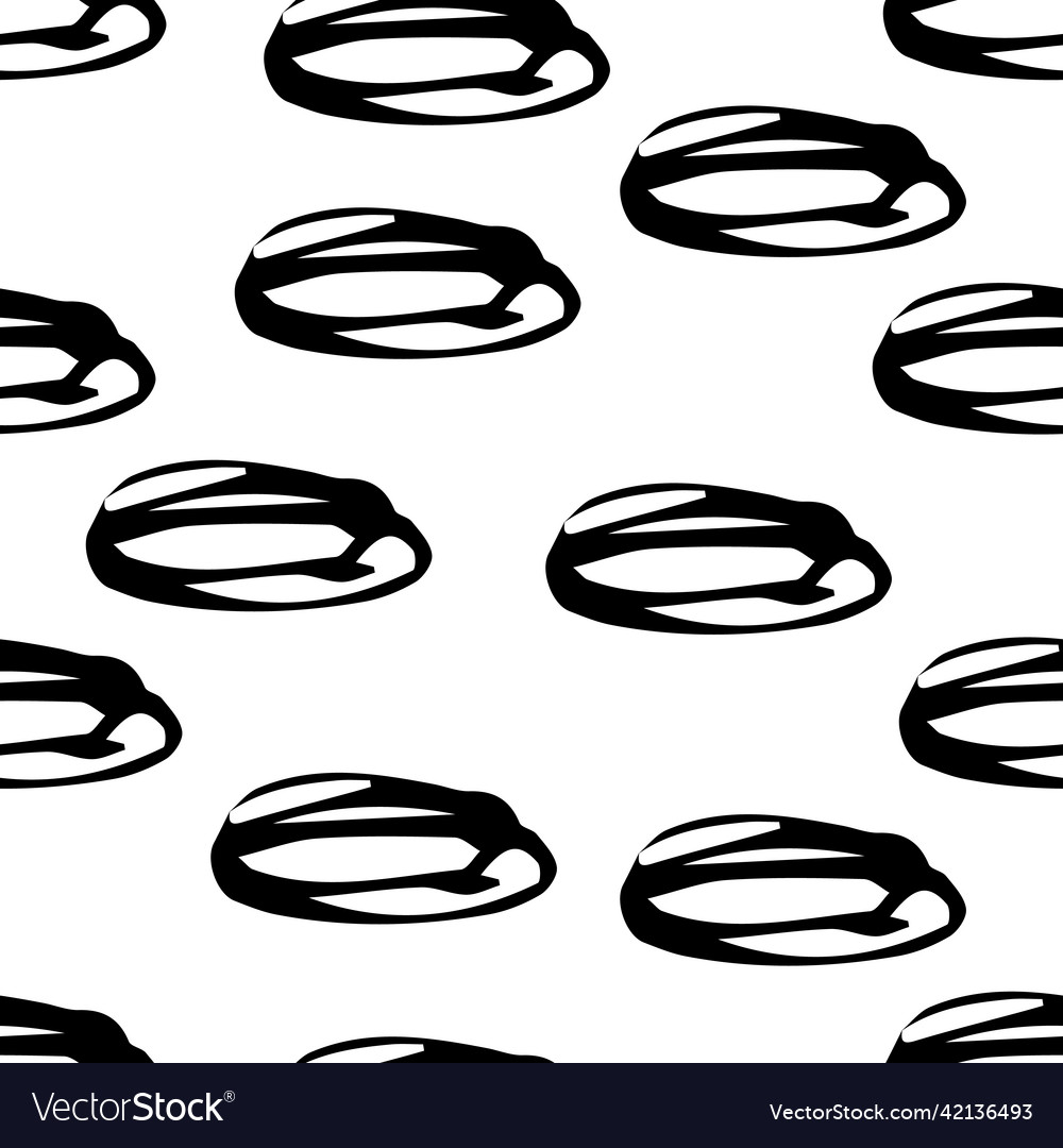Seamless pattern with sketch oval shape vector image Seamless pattern with sketch oval shape