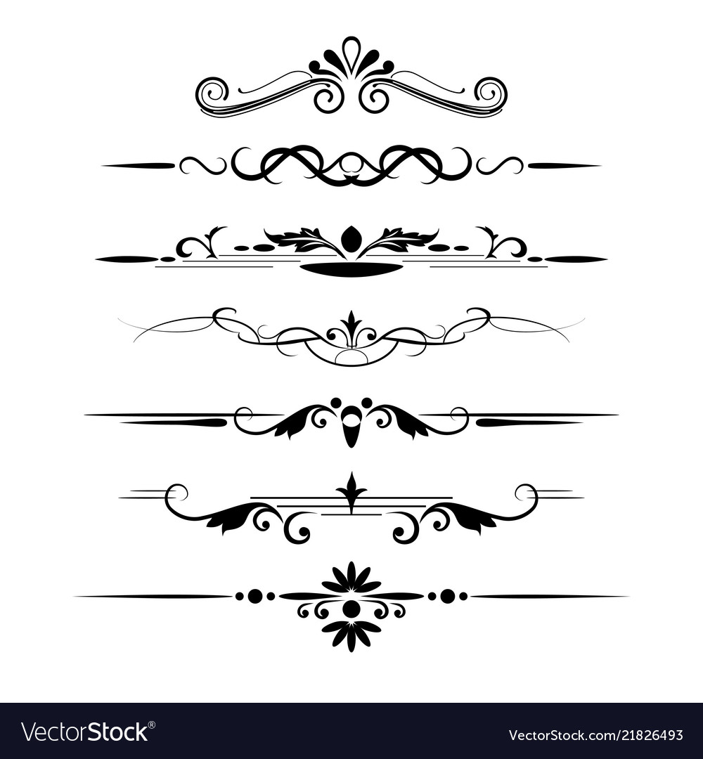 Set decorative delimiters Royalty Free Vector Image