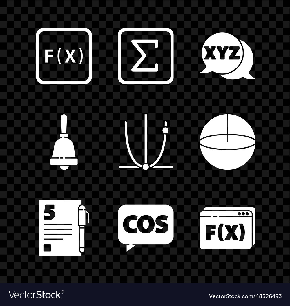 Set function mathematical symbol sigma xyz vector image Set function mathematical symbol sigma xyz