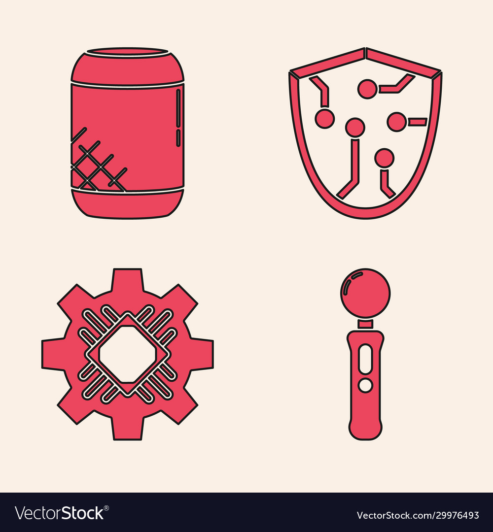 Set gamepad voice assistant cyber security Vector Image Set gamepad voice assistant cyber security