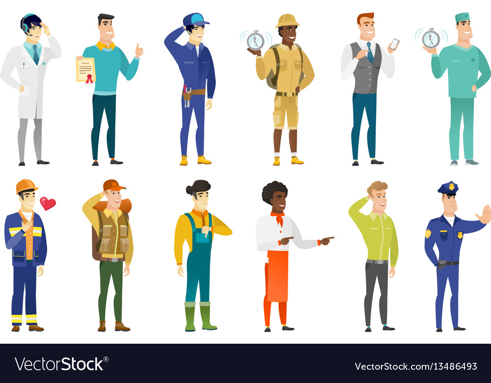 Set of professions characters