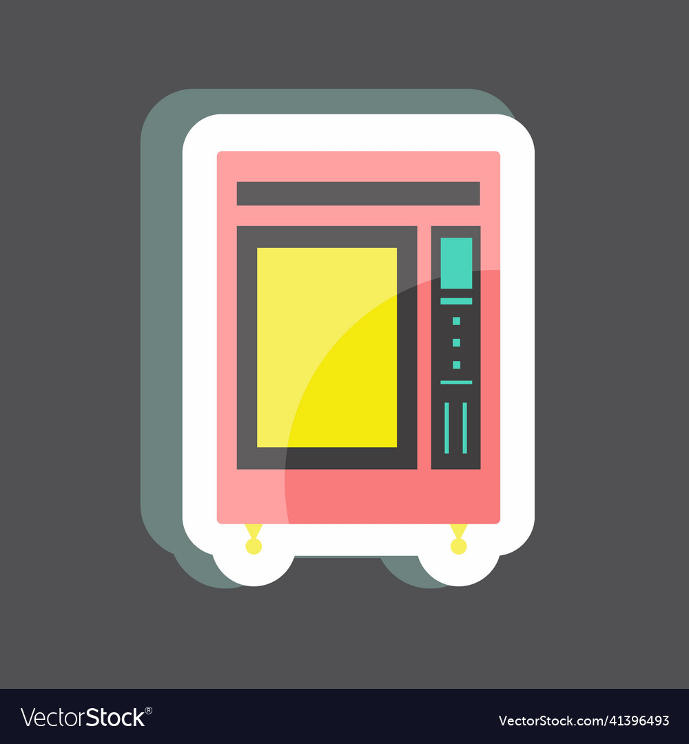 Vending machine sticker in trendy isolated