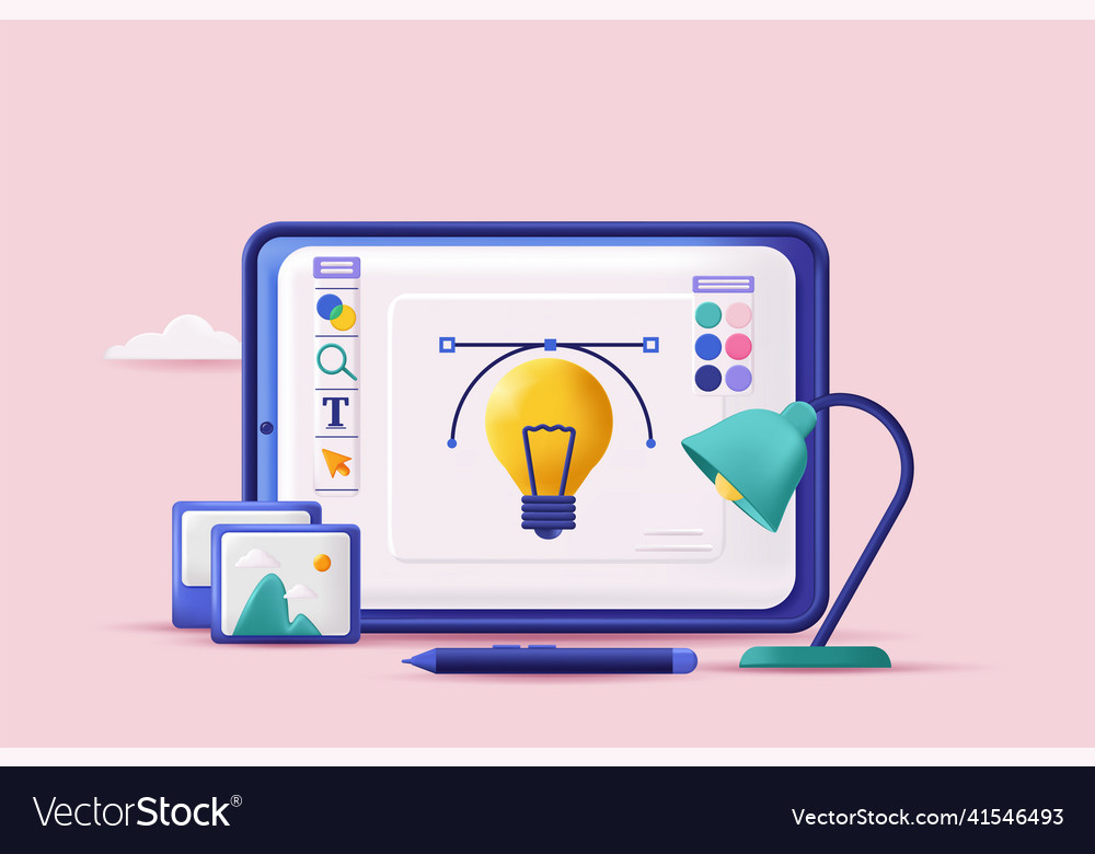 Web design concept 3d Vector Image Web design concept 3d