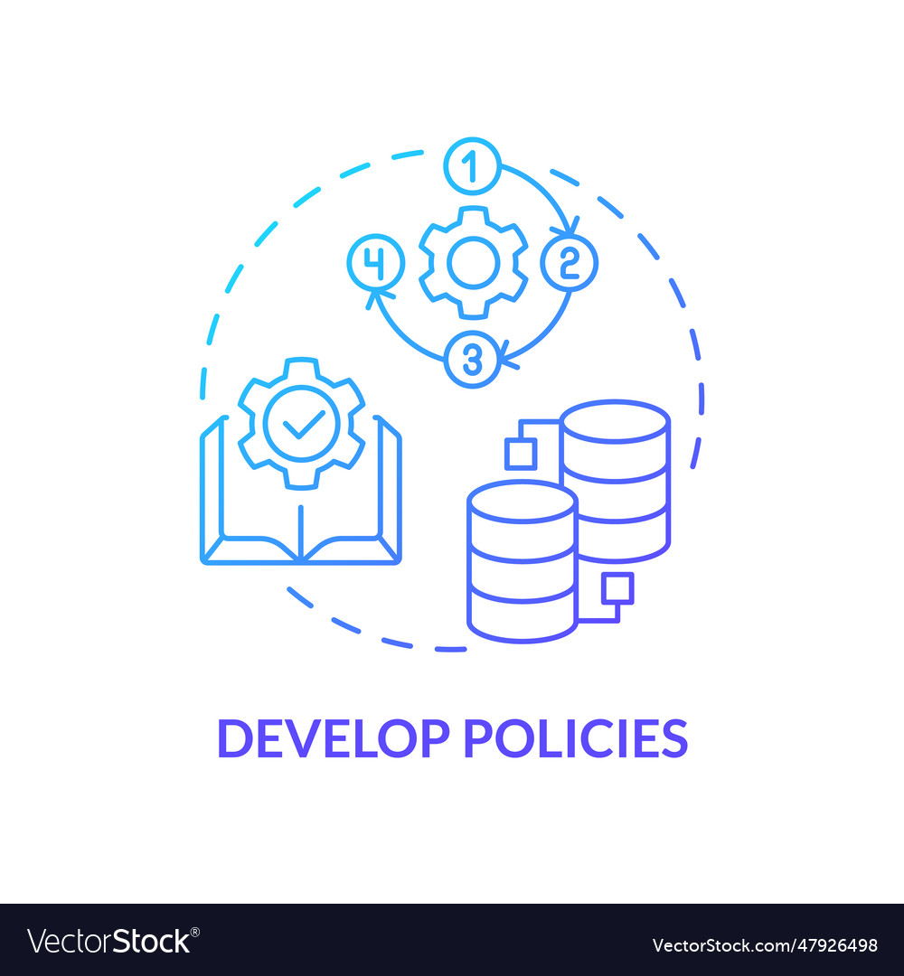 2d develop policies linear icon Royalty Free Vector Image