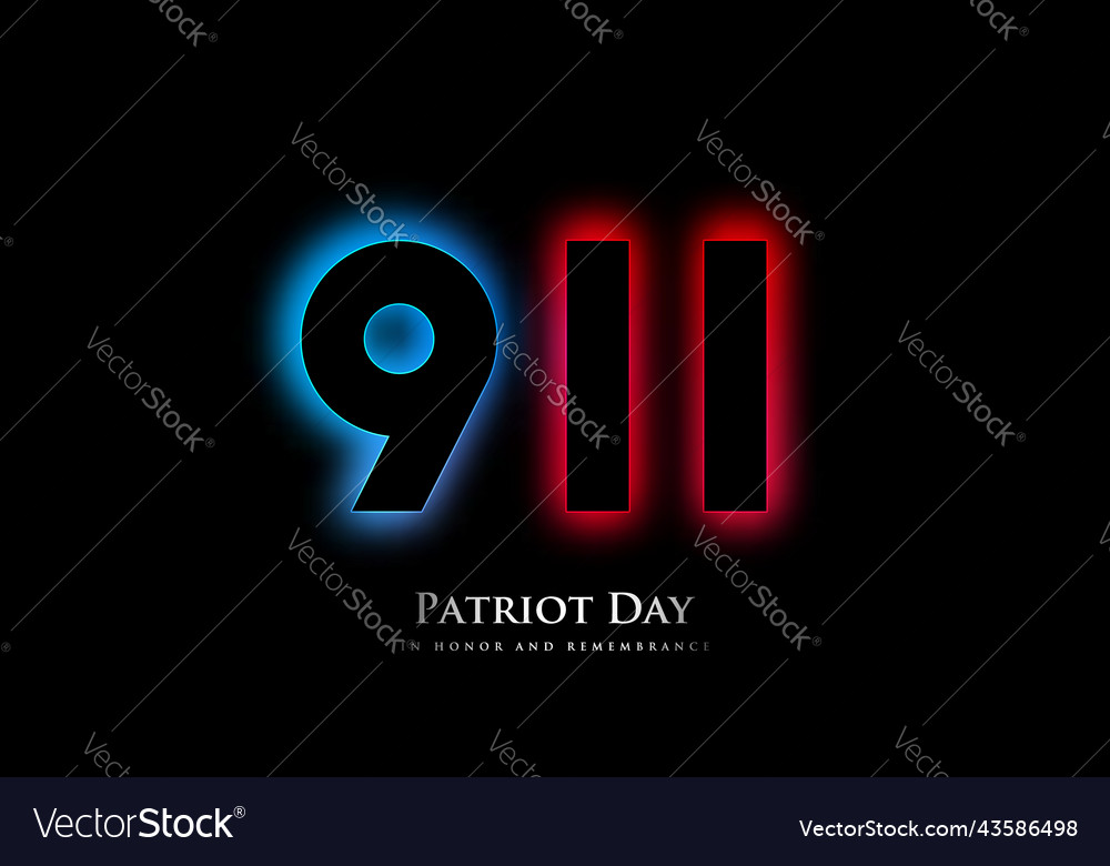 911 patriot day neon signboard numbers leuchten