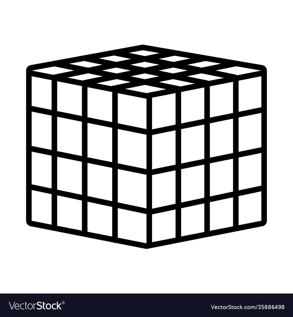 Augmented reality design 3d cube icon line style