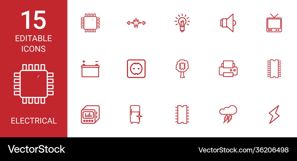 Electrical icons Royalty Free Vector Image - VectorStock