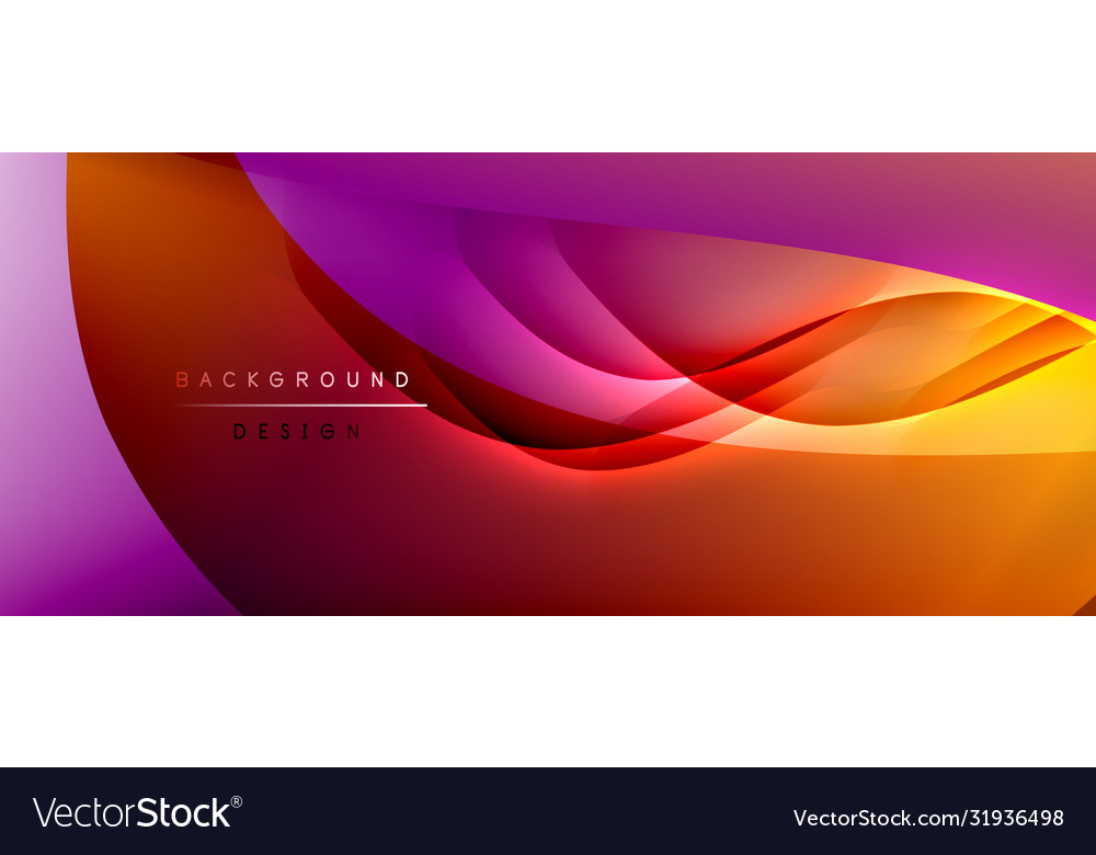 Fluid gradient waves with shadow lines and glowing