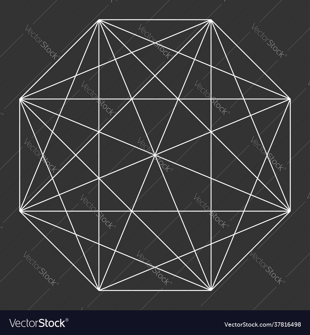 Interlocking interconnect polygon shape element vector image Interlocking interconnect polygon shape element