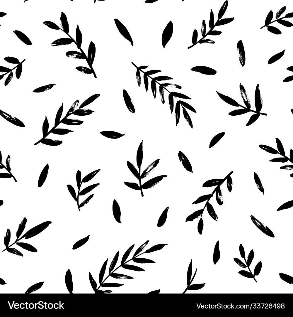 Leaves and branches seamless pattern Royalty Free Vector