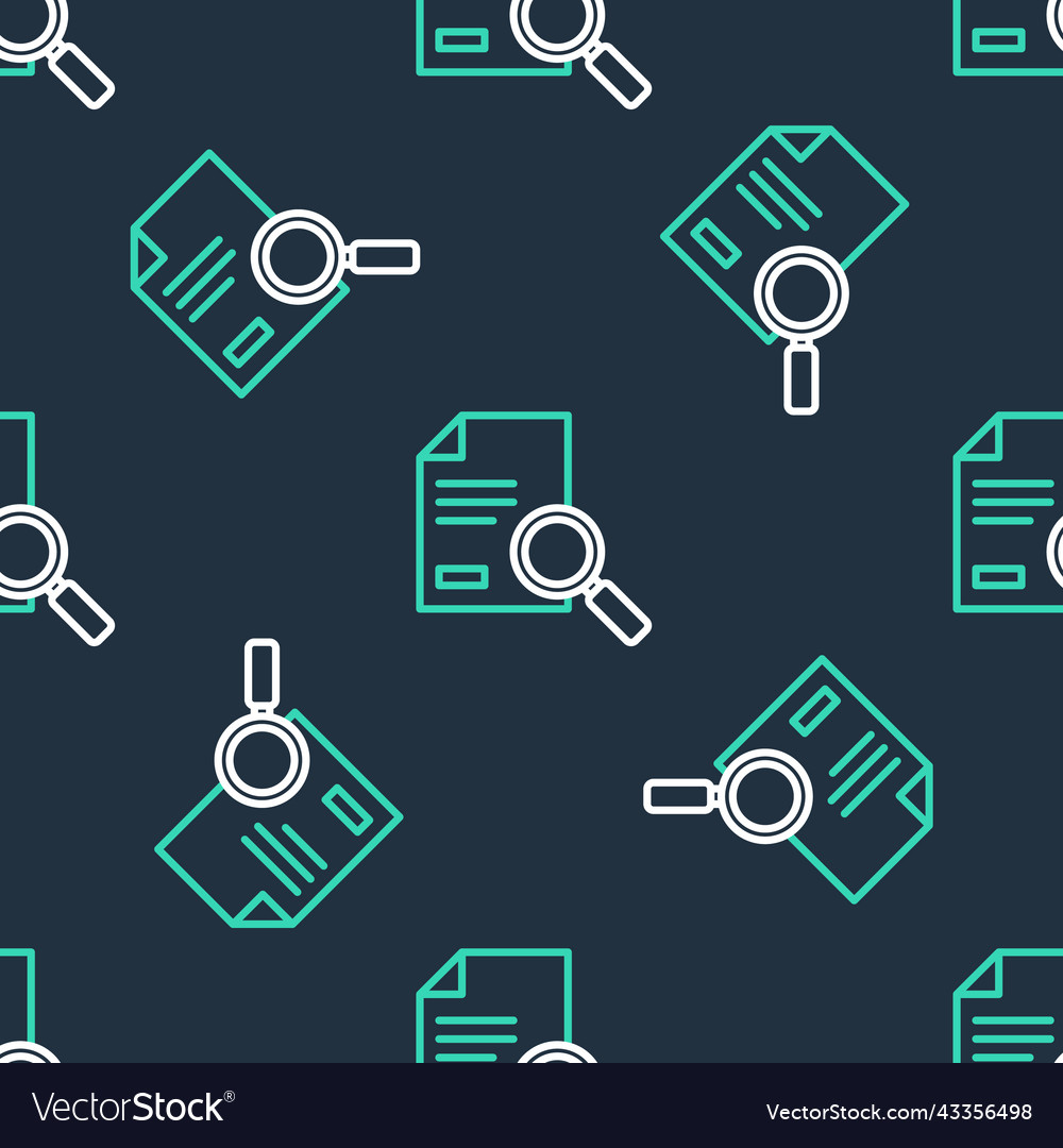 Line document with search icon isolated seamless Vector Image Line document with search icon isolated seamless