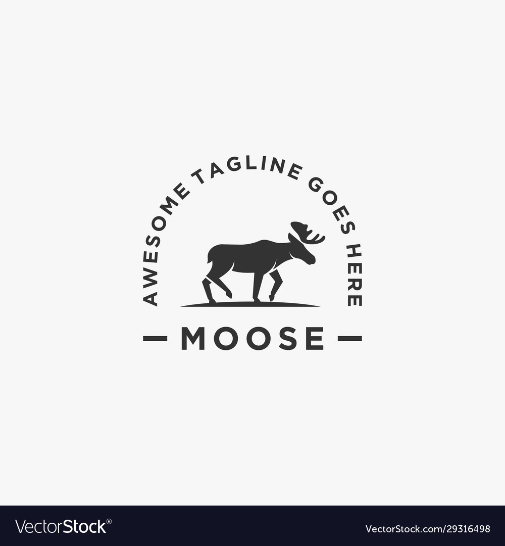 Logo moose pose emblem style Royalty Free Vector Image