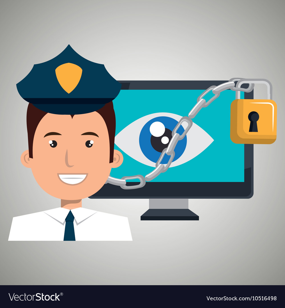 Man computer padlock