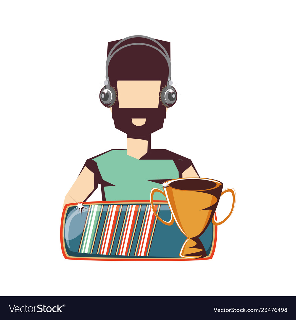 Man player video game and set icons