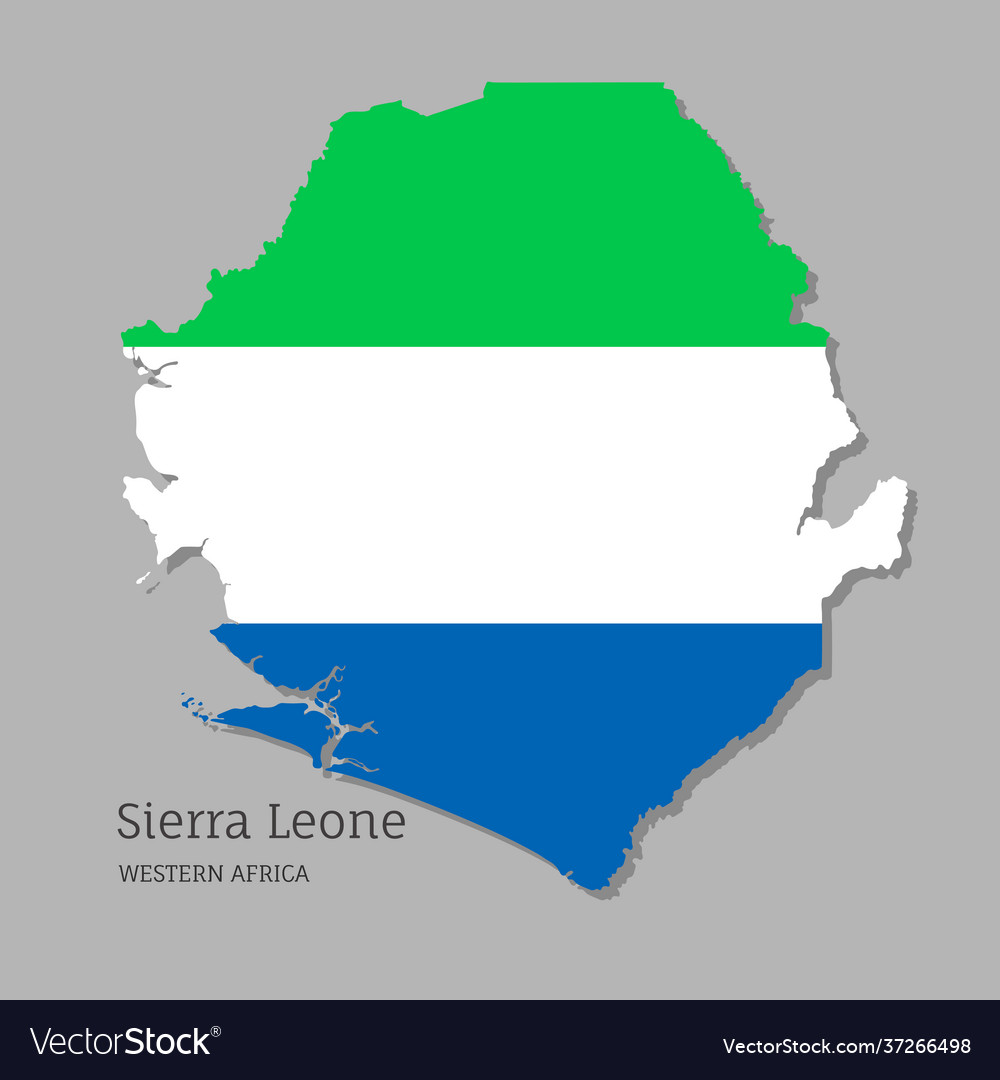 Map sierra leone with national flag